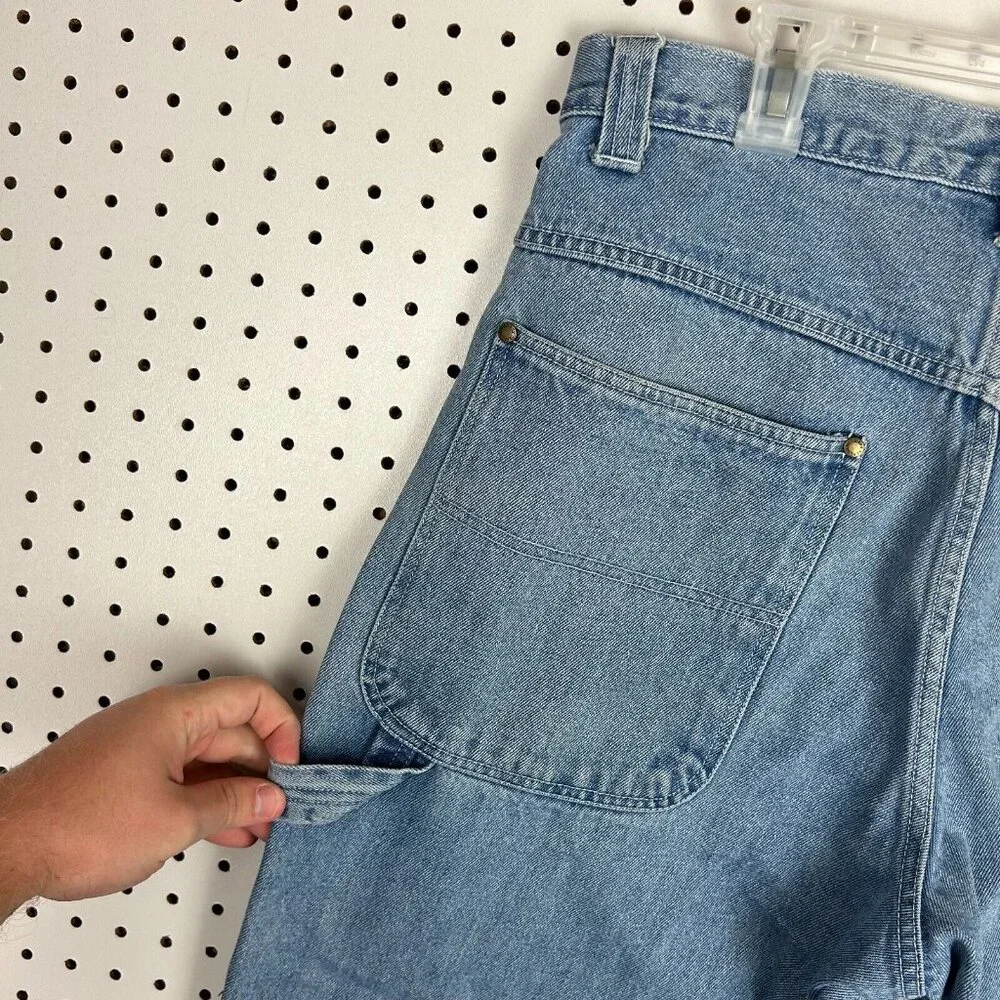 Renegade‎ Carpenter Wide Leg Denim Jeans 34x30 Distressed Y2K Work Skate Baggy